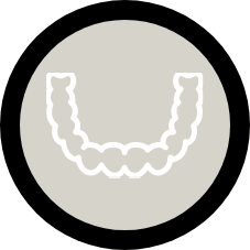 Animated tooth in dotted circle icon