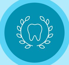 Animated tooth surrounded by garland icon