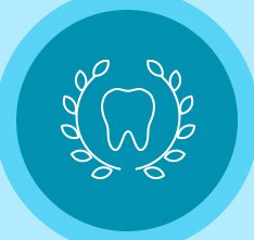 Animated tooth surrounded by garland icon