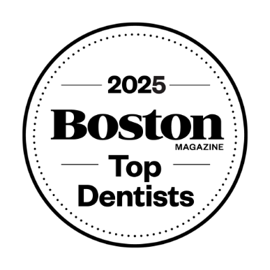 Boston Magazine Top Dentists 2025 award badge