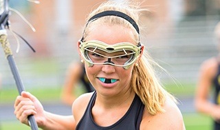 Teen with athletic mouthguard