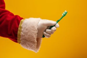 Santa reminding you to pack your toothbrush