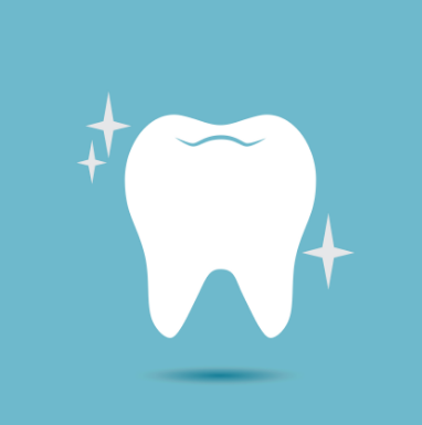 Shiny white cartoon tooth